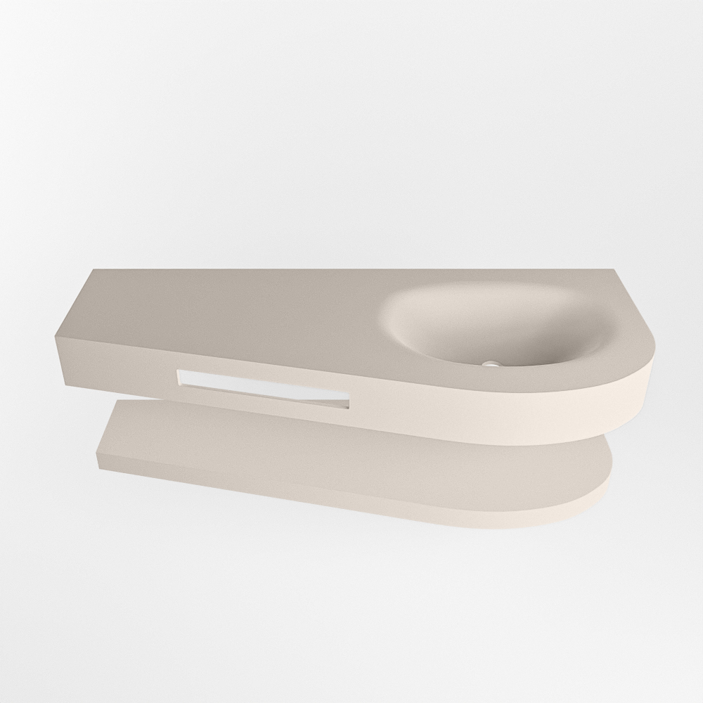 MONDIAZ RIVA 120cm lavabo con estante color Linen. Lavabo DULCET Derecho 1 orificio, color Linen. 4 MONDIAZ RIVA 120cm lavabo con estante color Linen. Lavabo DULCET Derecho 1 orificio, color Linen. - Imagen 4