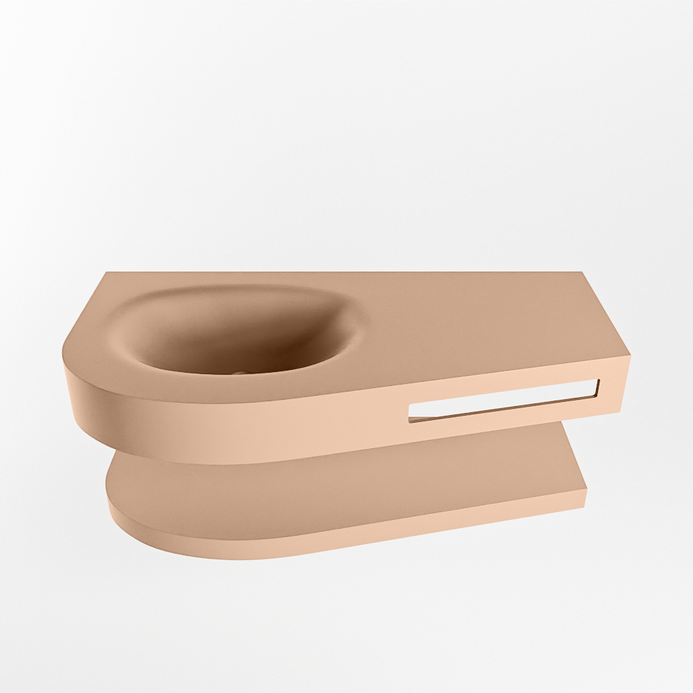 MONDIAZ RIVA 100cm lavabo con estante color Rosee. Lavabo DULCET Izquierda 1 orificio, color Rosee. 4 MONDIAZ RIVA 100cm lavabo con estante color Rosee. Lavabo DULCET Izquierda 1 orificio, color Rosee. - Imagen 4