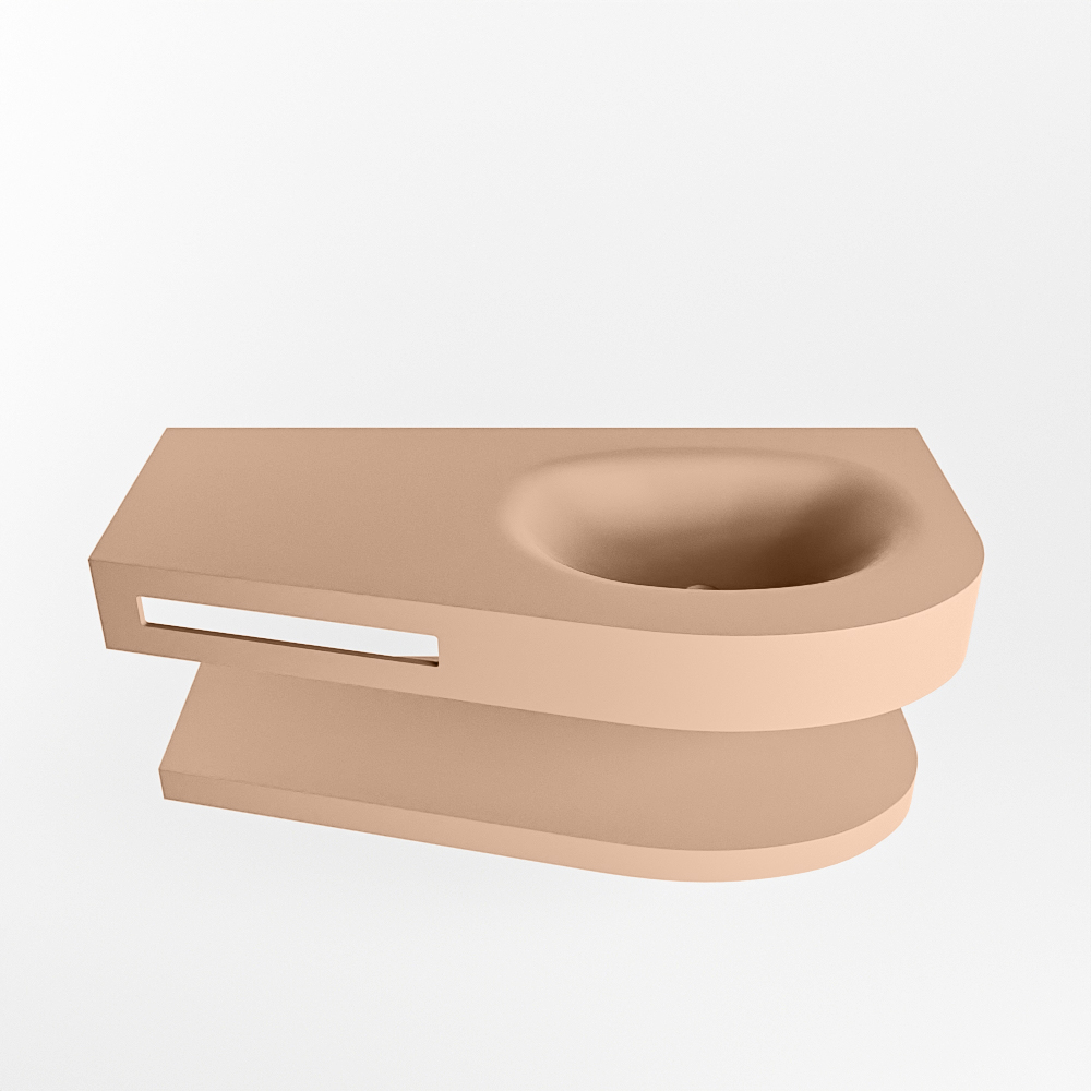 MONDIAZ RIVA 100cm lavabo con estante color Rosee. Lavabo DULCET Derecho 1 orificio, color Rosee. 4 MONDIAZ RIVA 100cm lavabo con estante color Rosee. Lavabo DULCET Derecho 1 orificio, color Rosee. - Imagen 4