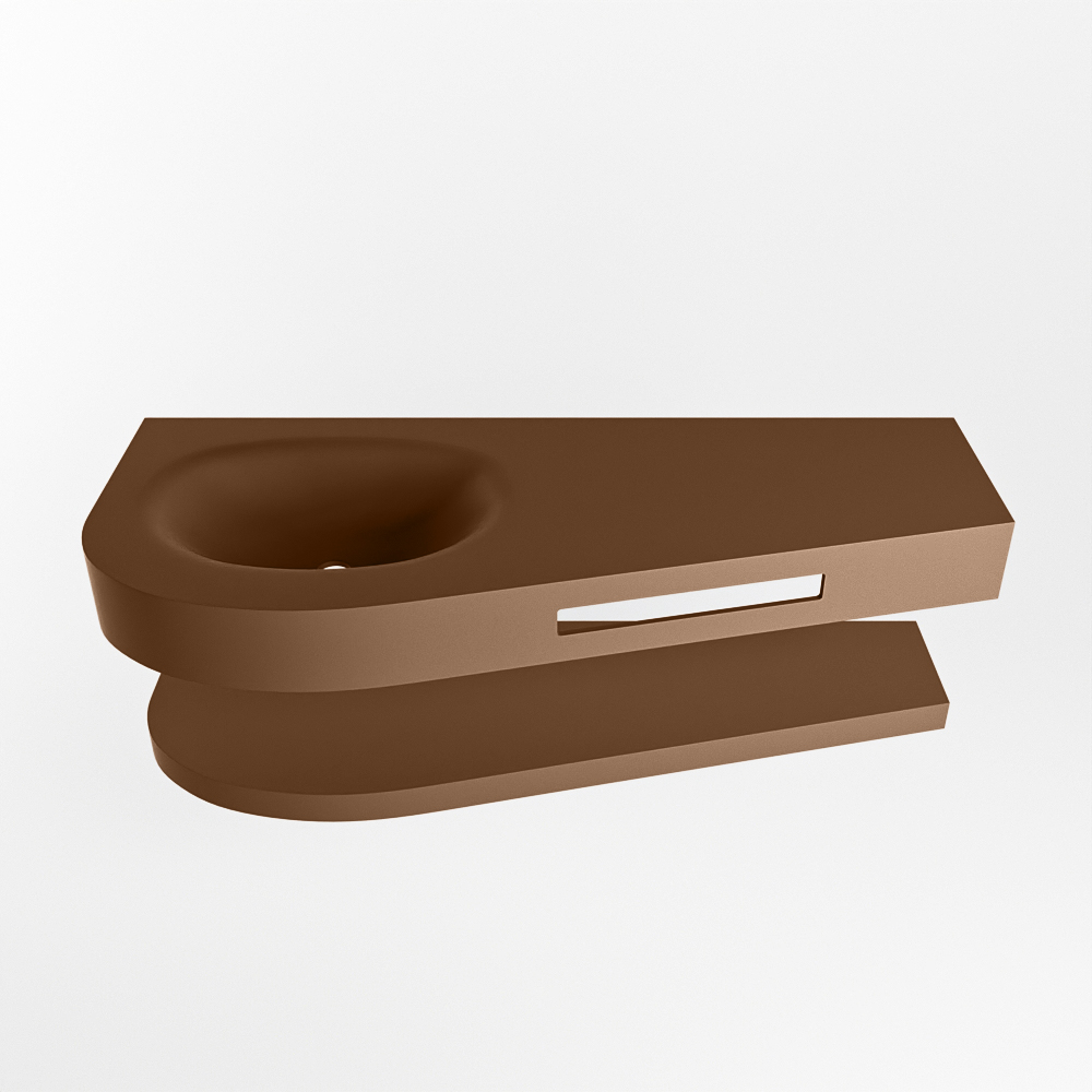 MONDIAZ RIVA 120cm lavabo con estante color Rust. Lavabo DULCET Izquierda 1 orificio, color Rust. 4 MONDIAZ RIVA 120cm lavabo con estante color Rust. Lavabo DULCET Izquierda 1 orificio, color Rust. - Imagen 4