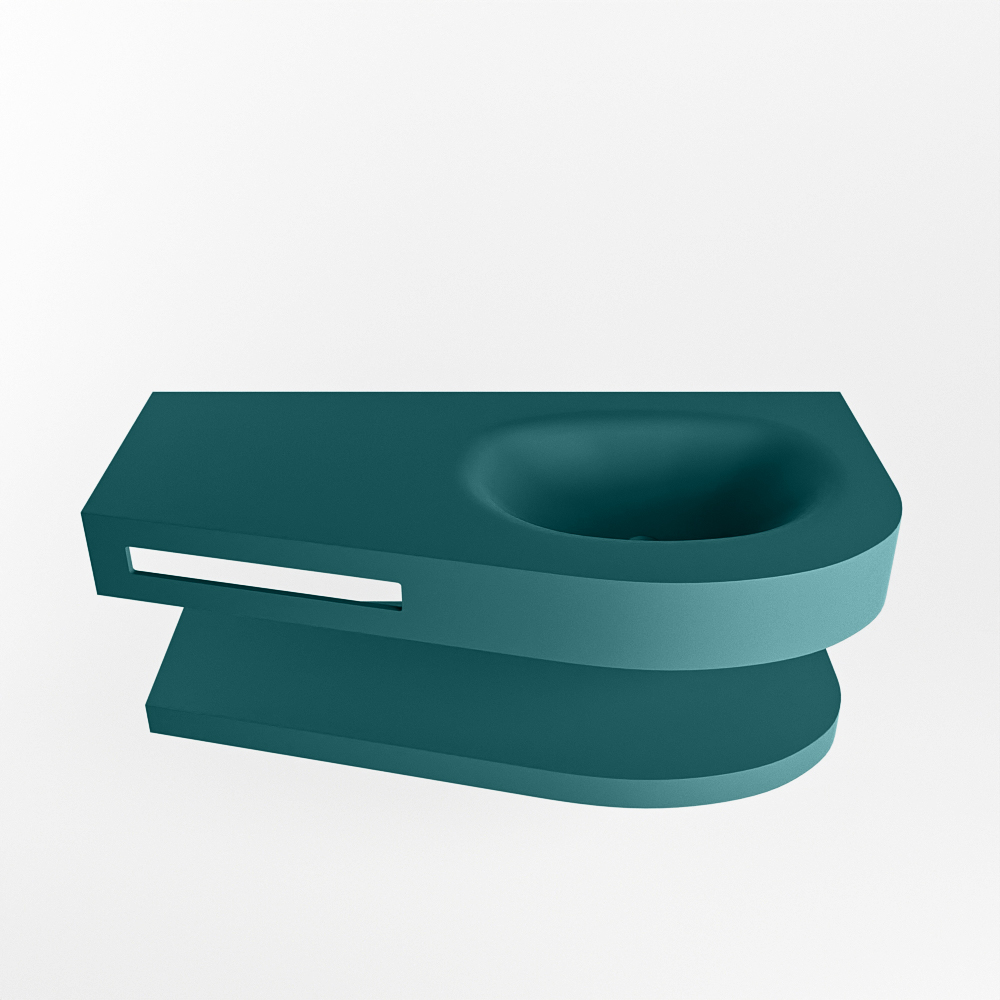 MONDIAZ RIVA 100cm lavabo con estante color Smag. Lavabo DULCET Derecho 1 orificio, color Smag. 4 MONDIAZ RIVA 100cm lavabo con estante color Smag. Lavabo DULCET Derecho 1 orificio, color Smag. - Imagen 4
