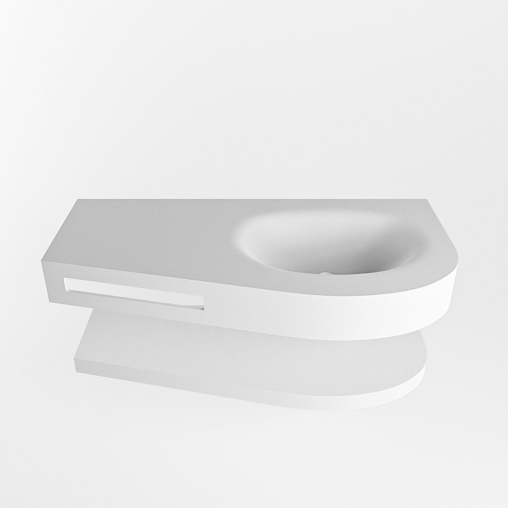MONDIAZ RIVA 100cm lavabo con estante color Talc. Lavabo DULCET Derecho 1 orificio, color Talc. 4 MONDIAZ RIVA 100cm lavabo con estante color Talc. Lavabo DULCET Derecho 1 orificio, color Talc. - Imagen 4