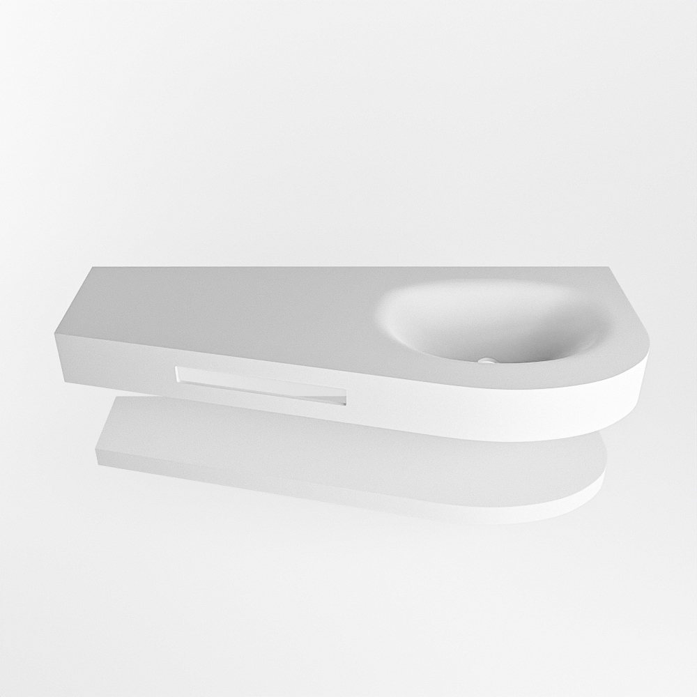 MONDIAZ RIVA 120cm lavabo con estante color Talc. Lavabo DULCET Derecho 1 orificio, color Talc. 4 MONDIAZ RIVA 120cm lavabo con estante color Talc. Lavabo DULCET Derecho 1 orificio, color Talc. - Imagen 4