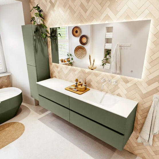 MONDIAZ VICA 180cm mueble de baño Army 4 cajones. Lavabo CLOUD Derecho sin orificio