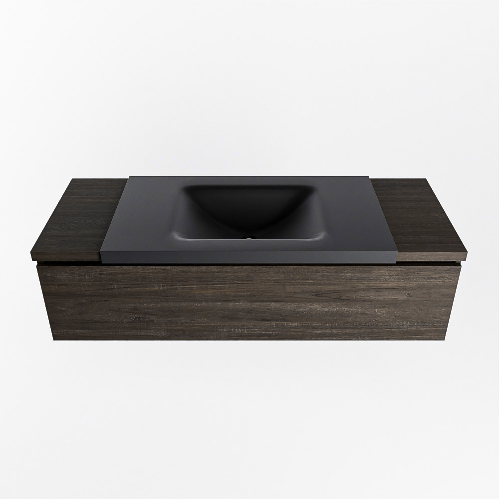 MONDIAZ BUKLA 120cm mueble de baño Dark Brown 1 cajón. Lavabo CLOUD centro 1 orificio color Urban 7 MONDIAZ BUKLA 120cm mueble de baño Dark Brown 1 cajón. Lavabo CLOUD centro 1 orificio color Urban - Imagen 7