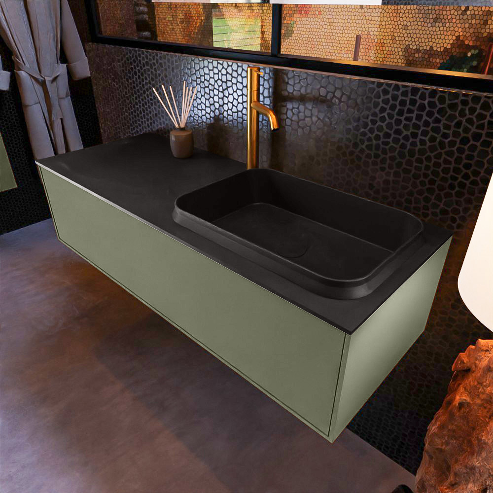 MONDIAZ ERIN 120cm mueble de baño color Army 1 cajón. Lavabo RIDGE Derecho 1 orificio color Urban. 1 MONDIAZ ERIN 120cm mueble de baño color Army 1 cajón. Lavabo RIDGE Derecho 1 orificio color Urban.