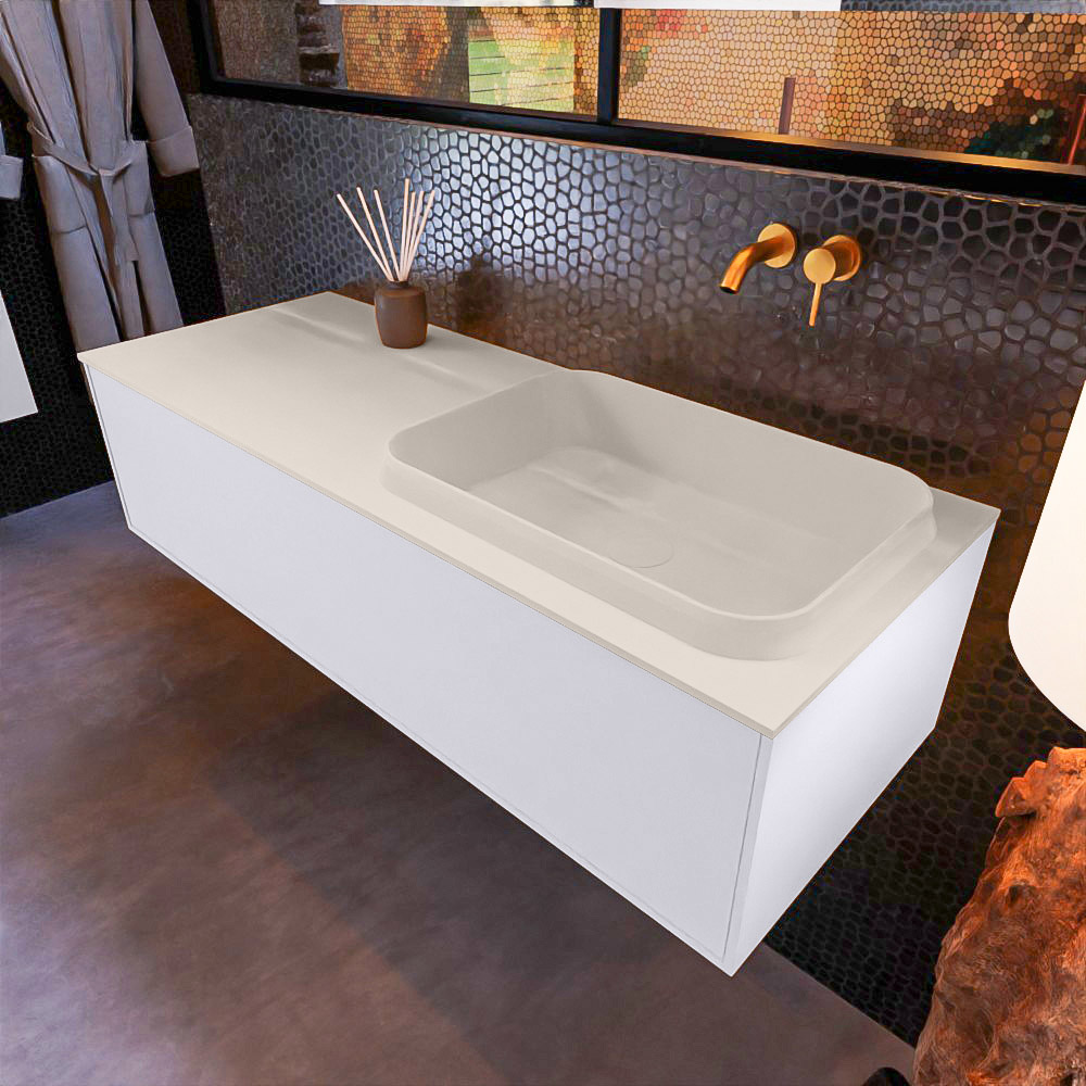 MONDIAZ ERIN 120cm mueble de baño color Cale 1 cajón. Lavabo RIDGE Derecho sin orificio color Linen. 1 MONDIAZ ERIN 120cm mueble de baño color Cale 1 cajón. Lavabo RIDGE Derecho sin orificio color Linen.