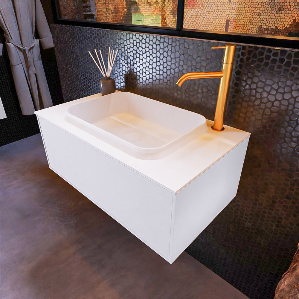 MONDIAZ ERIN 80cm mueble de baño color Cale 1 cajón. Lavabo RIDGE Centro 1 orificio color Talc. 1 MONDIAZ ERIN 80cm mueble de baño color Cale 1 cajón. Lavabo RIDGE Centro 1 orificio color Talc.