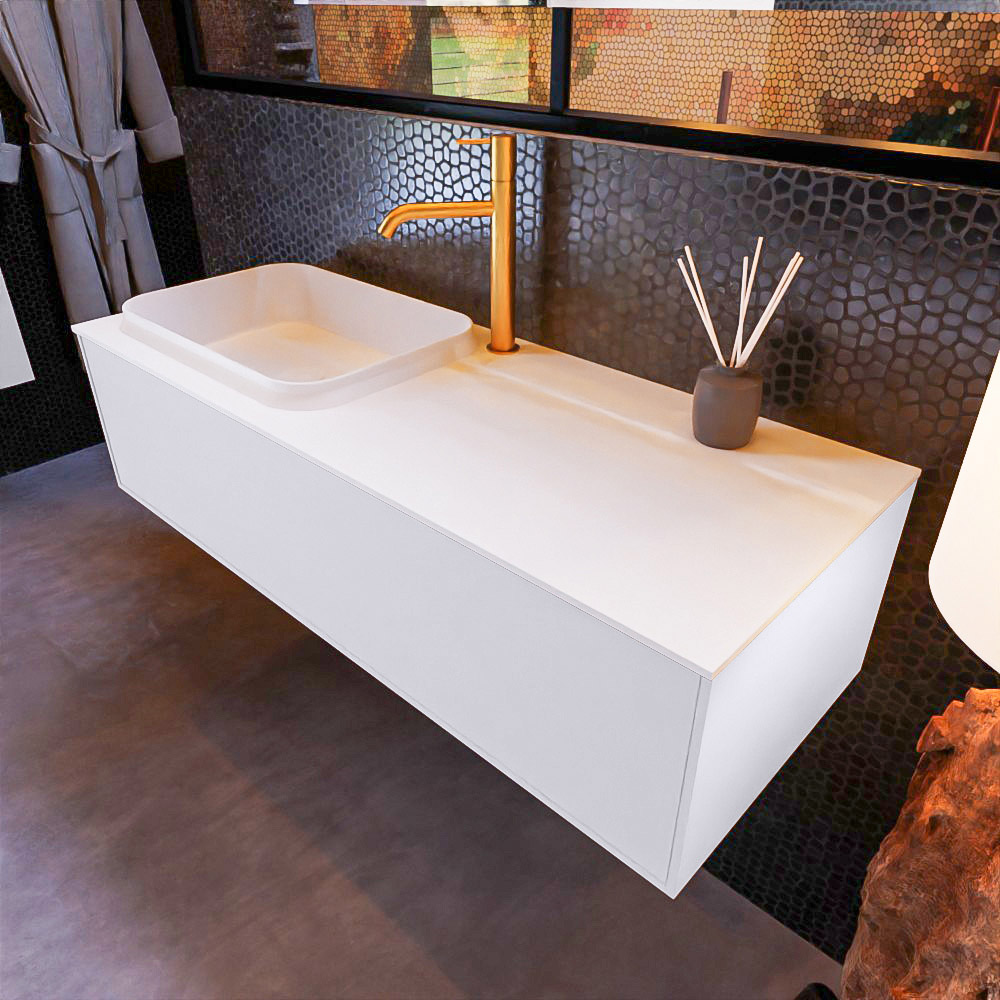 MONDIAZ ERIN 120cm mueble de baño color Cale 1 cajón. Lavabo RIDGE Izquierda 1 orificio color Talc. 1 MONDIAZ ERIN 120cm mueble de baño color Cale 1 cajón. Lavabo RIDGE Izquierda 1 orificio color Talc.