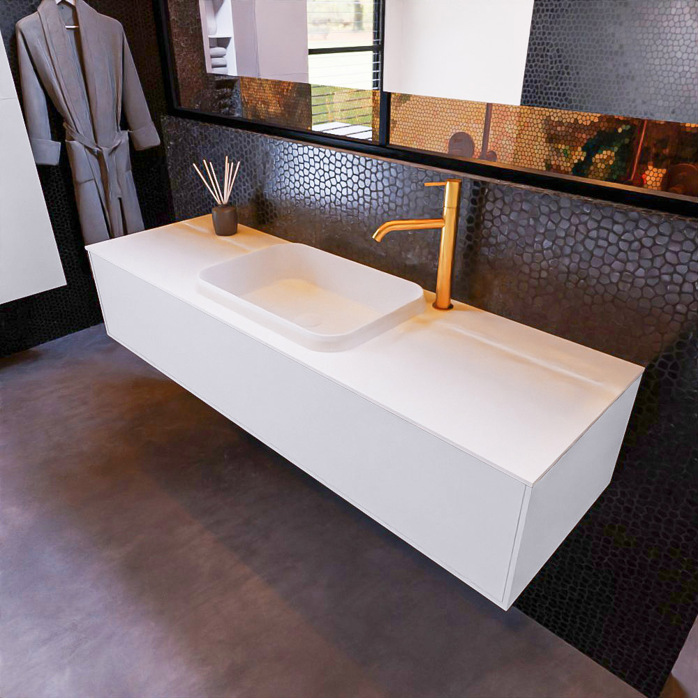 MONDIAZ ERIN 150cm mueble de baño color Cale 1 cajón. Lavabo RIDGE Centro 1 orificio color Talc. 1 MONDIAZ ERIN 150cm mueble de baño color Cale 1 cajón. Lavabo RIDGE Centro 1 orificio color Talc.