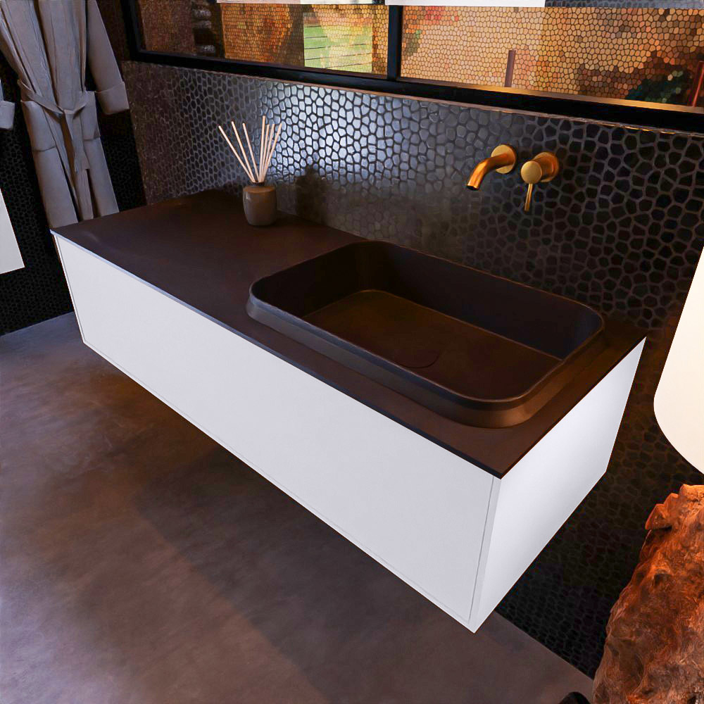 MONDIAZ ERIN 120cm mueble de baño color Cale 1 cajón. Lavabo RIDGE Derecho sin orificio color Urban. 1 MONDIAZ ERIN 120cm mueble de baño color Cale 1 cajón. Lavabo RIDGE Derecho sin orificio color Urban.
