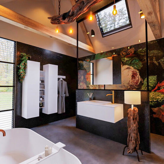 MONDIAZ ERIN 100cm mueble de baño color Carrara 1 cajón. Lavabo RIDGE Centro 1 orificio color Talc.