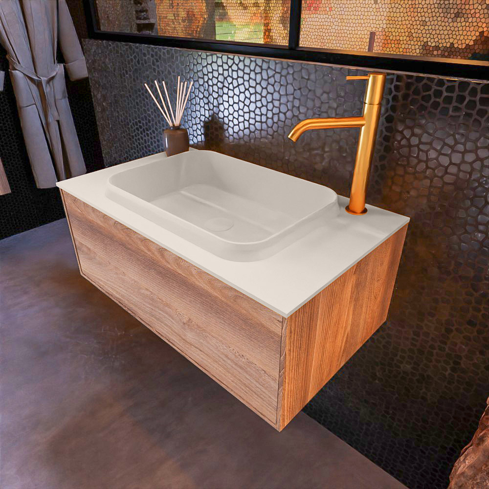 MONDIAZ ERIN 80cm mueble de baño color Dark Brown Grey 1 cajón. Lavabo RIDGE Centro 1 orificio color Linen. 1 MONDIAZ ERIN 80cm mueble de baño color Dark Brown Grey 1 cajón. Lavabo RIDGE Centro 1 orificio color Linen.