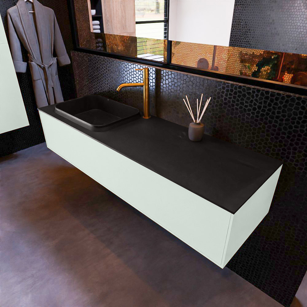 MONDIAZ ERIN 150cm mueble de baño color Greey 1 cajón. Lavabo RIDGE Izquierda 1 orificio color Urban. 1 MONDIAZ ERIN 150cm mueble de baño color Greey 1 cajón. Lavabo RIDGE Izquierda 1 orificio color Urban.