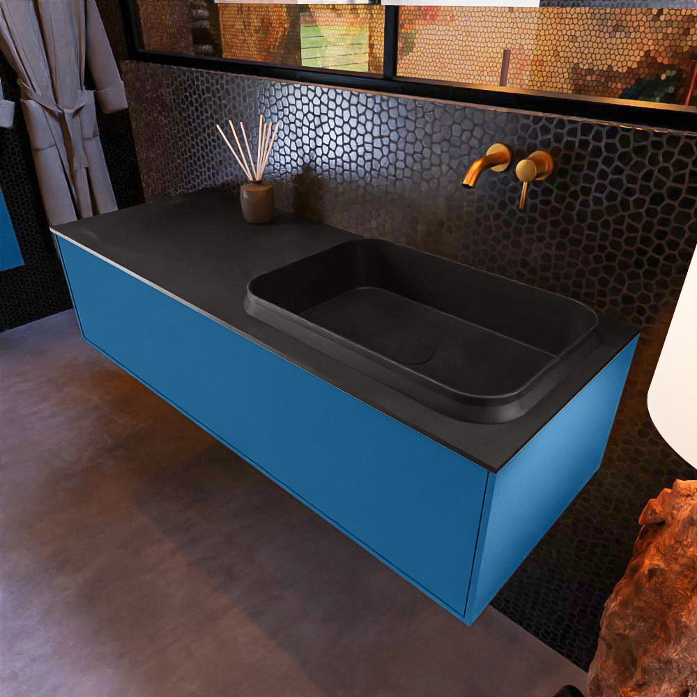 MONDIAZ ERIN 120cm mueble de baño color Jeans 1 cajón. Lavabo RIDGE Derecho sin orificio color Urban. 1 MONDIAZ ERIN 120cm mueble de baño color Jeans 1 cajón. Lavabo RIDGE Derecho sin orificio color Urban.