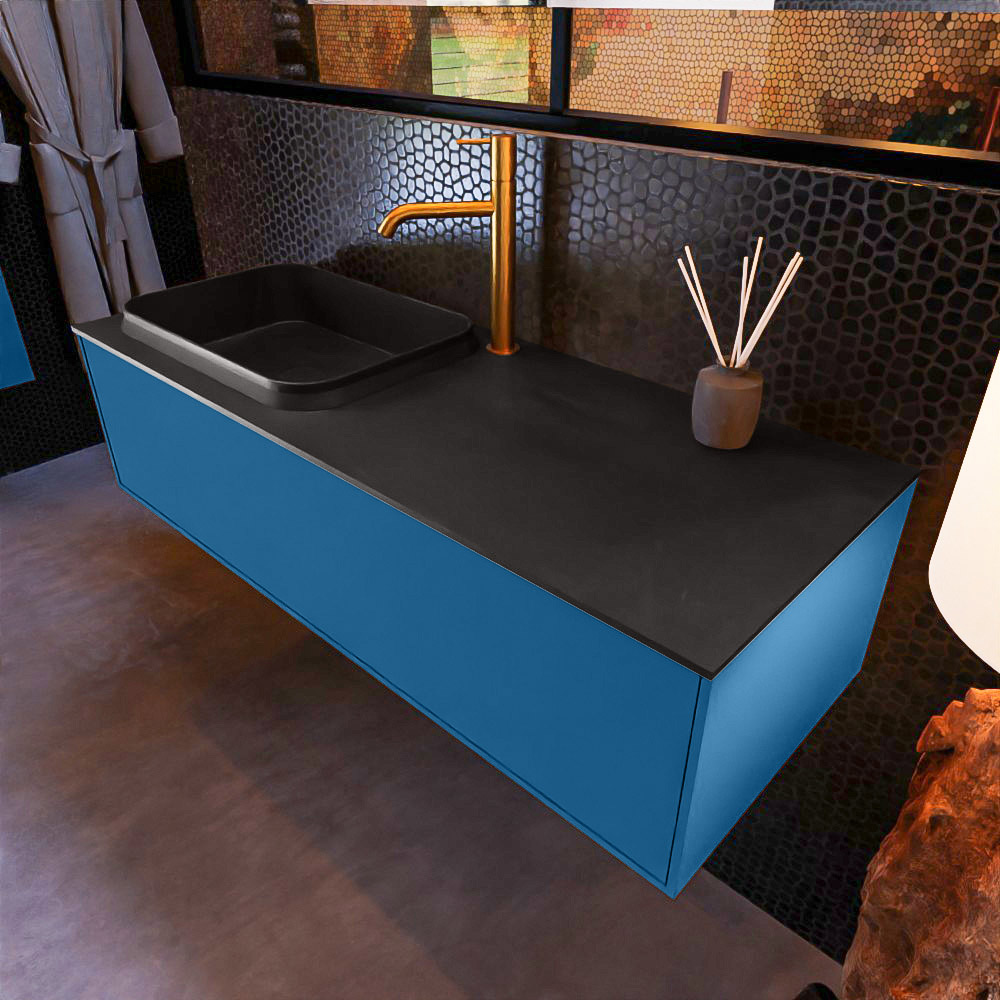 MONDIAZ ERIN 120cm mueble de baño color Jeans 1 cajón. Lavabo RIDGE Izquierda 1 orificio color Urban. 1 MONDIAZ ERIN 120cm mueble de baño color Jeans 1 cajón. Lavabo RIDGE Izquierda 1 orificio color Urban.