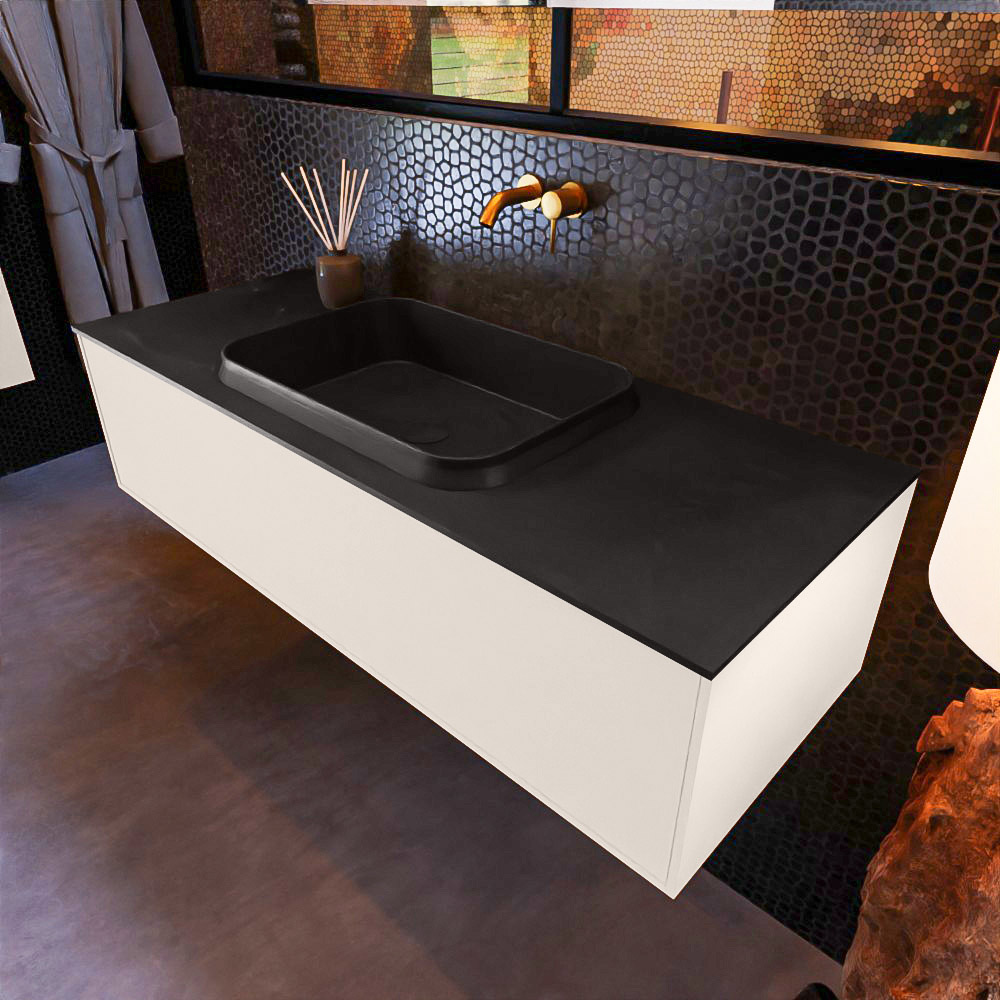 MONDIAZ ERIN 120cm mueble de baño color Linen 1 cajón. Lavabo RIDGE Centro sin orificio color Urban. 1 MONDIAZ ERIN 120cm mueble de baño color Linen 1 cajón. Lavabo RIDGE Centro sin orificio color Urban.