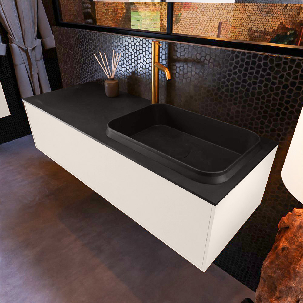 MONDIAZ ERIN 120cm mueble de baño color Linen 1 cajón. Lavabo RIDGE Derecho 1 orificio color Urban. 1 MONDIAZ ERIN 120cm mueble de baño color Linen 1 cajón. Lavabo RIDGE Derecho 1 orificio color Urban.