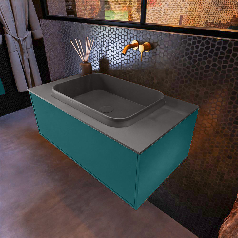 MONDIAZ ERIN 80cm mueble de baño color Smag 1 cajón. Lavabo RIDGE Centro sin orificio color Dark Grey. 1 MONDIAZ ERIN 80cm mueble de baño color Smag 1 cajón. Lavabo RIDGE Centro sin orificio color Dark Grey.