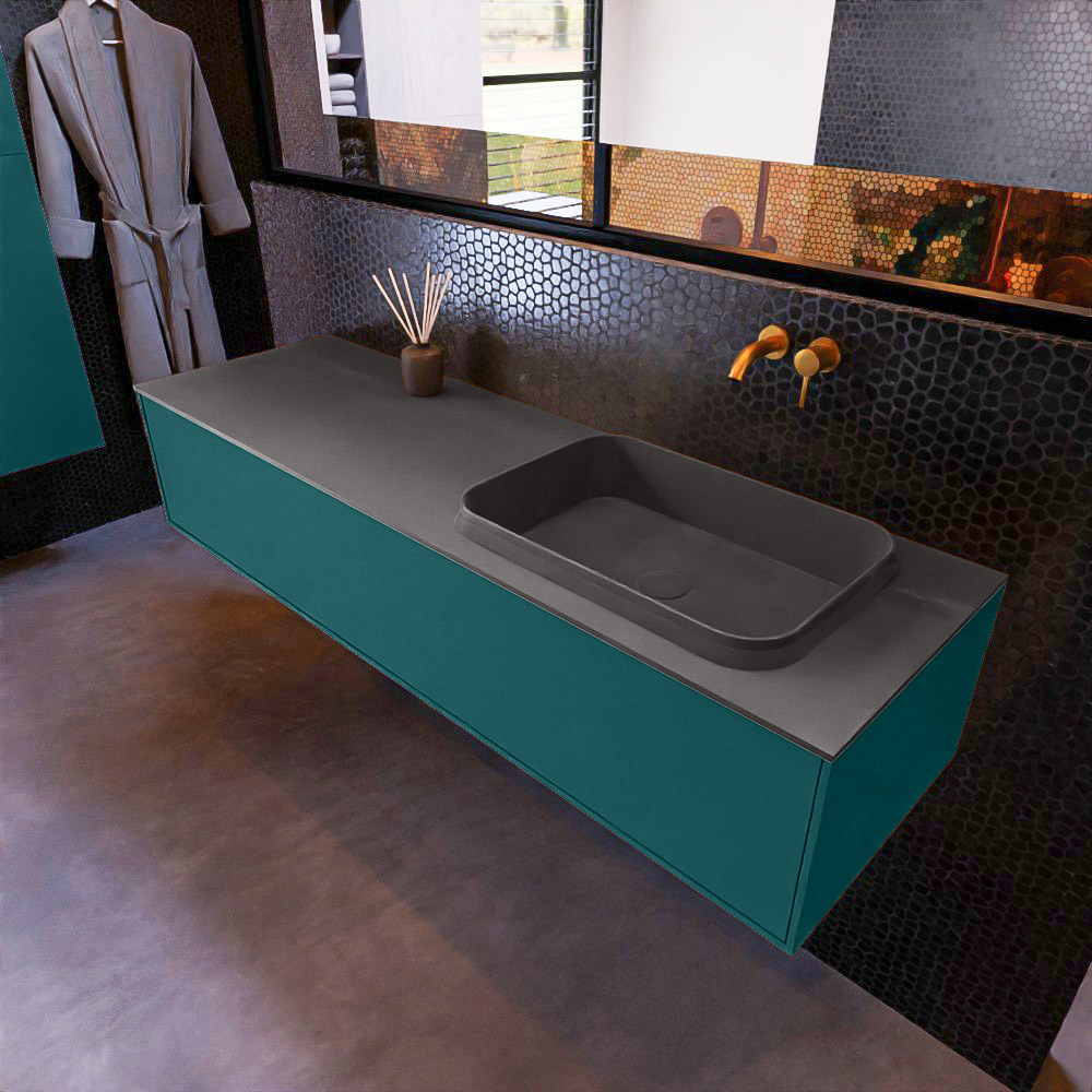 MONDIAZ ERIN 150cm mueble de baño color Smag 1 cajón. Lavabo RIDGE Derecho sin orificio color Dark Grey. 1 MONDIAZ ERIN 150cm mueble de baño color Smag 1 cajón. Lavabo RIDGE Derecho sin orificio color Dark Grey.