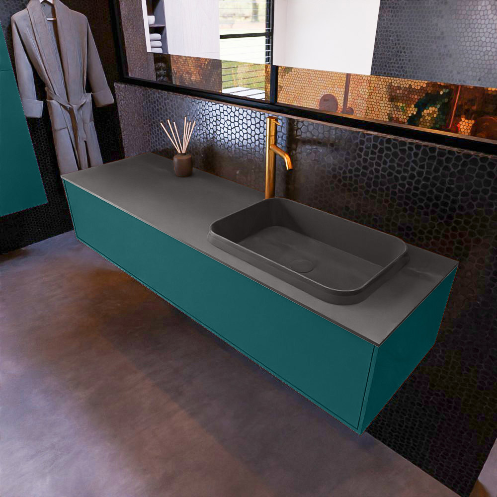 MONDIAZ ERIN 150cm mueble de baño color Smag 1 cajón. Lavabo RIDGE Derecho 1 orificio color Dark Grey. 1 MONDIAZ ERIN 150cm mueble de baño color Smag 1 cajón. Lavabo RIDGE Derecho 1 orificio color Dark Grey.