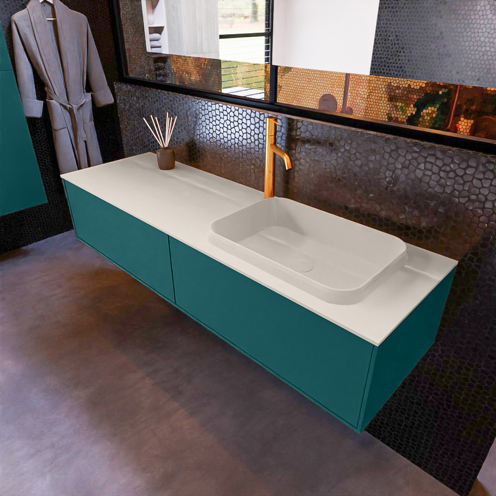 MONDIAZ ERIN 150cm mueble de baño color Smag 2 cajones. Lavabo RIDGE Derecho 1 orificio color Linen. 1 MONDIAZ ERIN 150cm mueble de baño color Smag 2 cajones. Lavabo RIDGE Derecho 1 orificio color Linen.