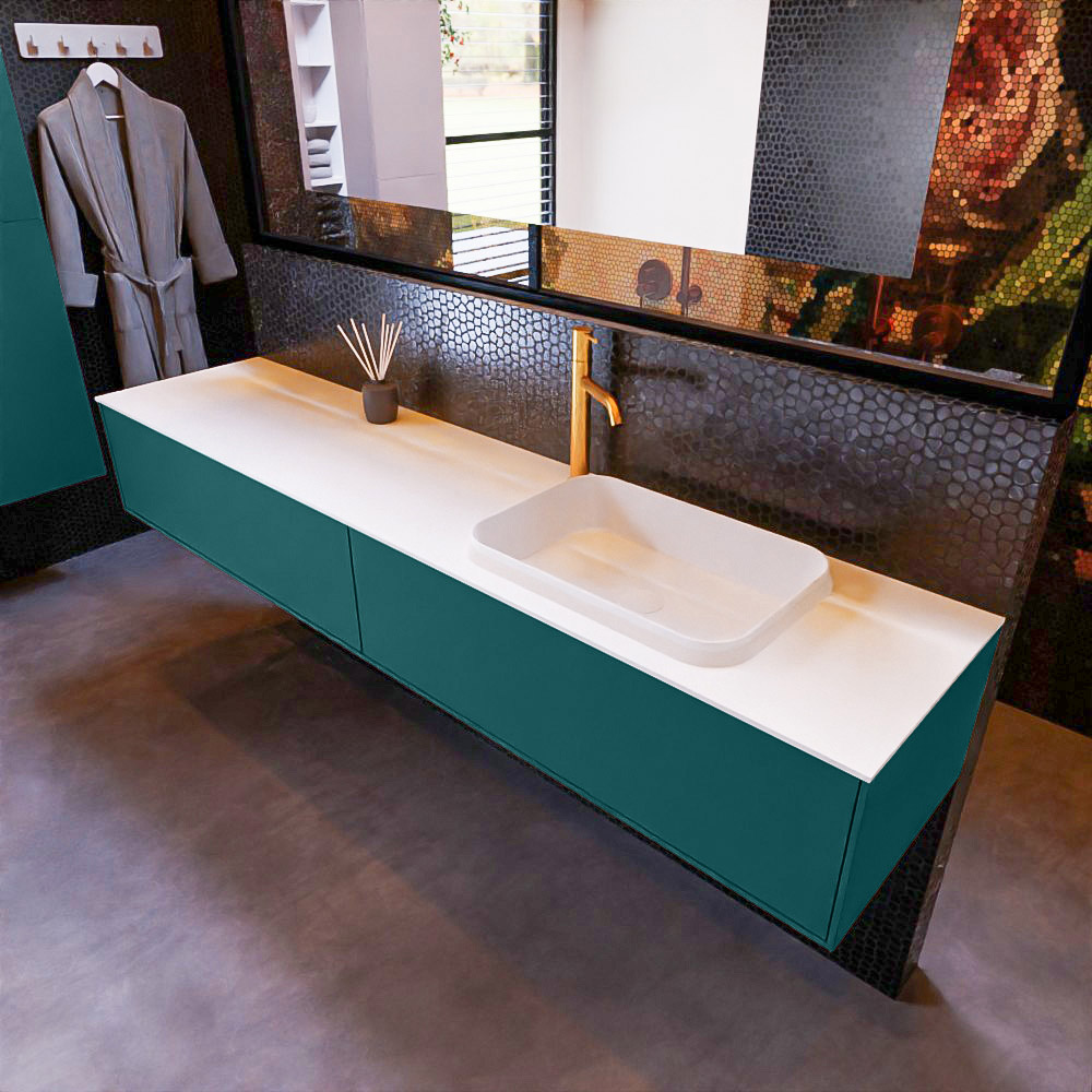 MONDIAZ ERIN 200cm mueble de baño color Smag 2 cajones. Lavabo RIDGE Derecho 1 orificio color Talc. 1 MONDIAZ ERIN 200cm mueble de baño color Smag 2 cajones. Lavabo RIDGE Derecho 1 orificio color Talc.