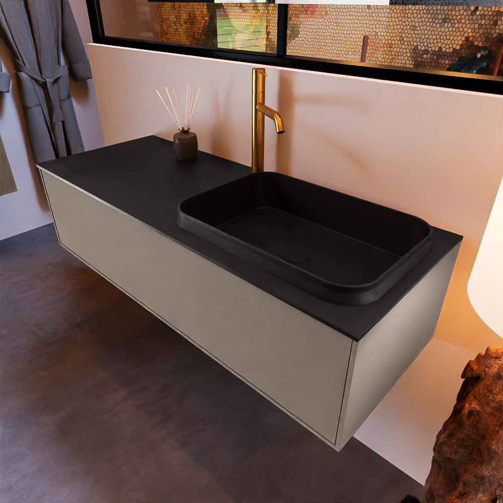 MONDIAZ ERIN 120cm mueble de baño color Smoke 1 cajón. Lavabo RIDGE Derecho 1 orificio color Urban. 1 MONDIAZ ERIN 120cm mueble de baño color Smoke 1 cajón. Lavabo RIDGE Derecho 1 orificio color Urban.