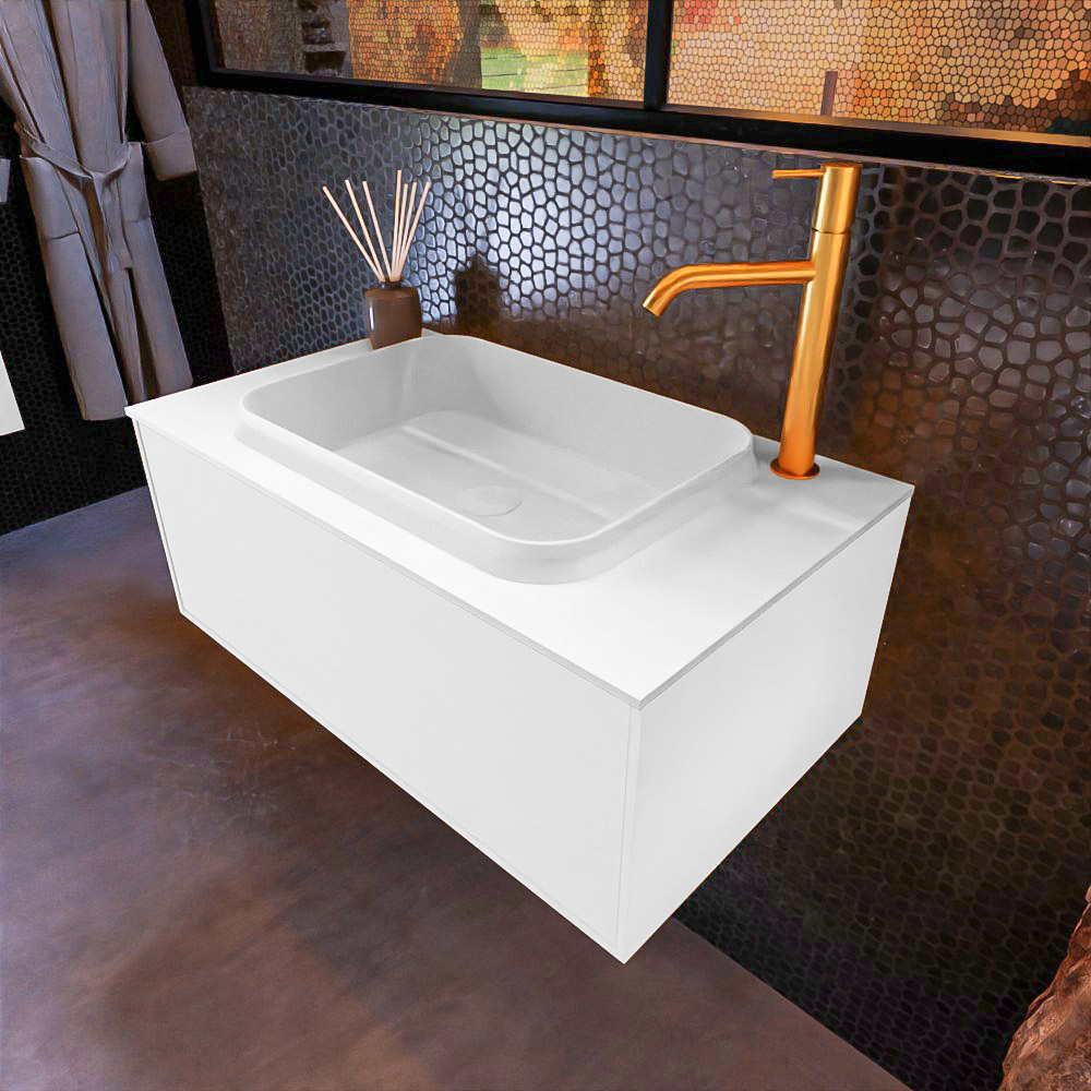 MONDIAZ ERIN 80cm mueble de baño color Talc 1 cajón. Lavabo RIDGE Centro 1 orificio color Talc. 1 MONDIAZ ERIN 80cm mueble de baño color Talc 1 cajón. Lavabo RIDGE Centro 1 orificio color Talc.