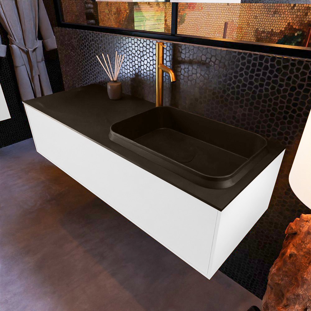 MONDIAZ ERIN 120cm mueble de baño color Talc 1 cajón. Lavabo RIDGE Derecho 1 orificio color Urban. 1 MONDIAZ ERIN 120cm mueble de baño color Talc 1 cajón. Lavabo RIDGE Derecho 1 orificio color Urban.