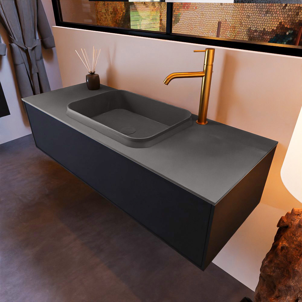MONDIAZ ERIN 120cm mueble de baño color Urban 1 cajón. Lavabo RIDGE Centro 1 orificio color Dark Grey. 1 MONDIAZ ERIN 120cm mueble de baño color Urban 1 cajón. Lavabo RIDGE Centro 1 orificio color Dark Grey.