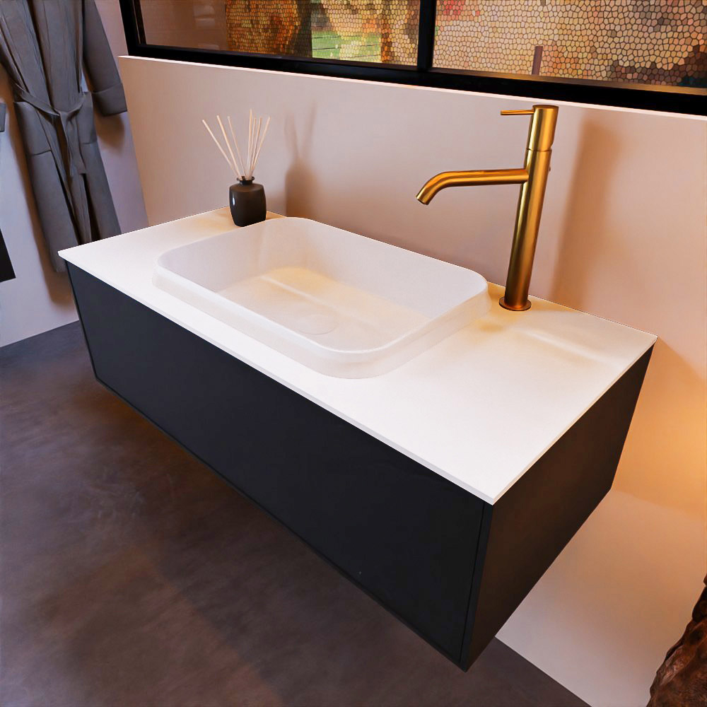 MONDIAZ ERIN 100cm mueble de baño color Urban 1 cajón. Lavabo RIDGE Centro 1 orificio color Talc. 1 MONDIAZ ERIN 100cm mueble de baño color Urban 1 cajón. Lavabo RIDGE Centro 1 orificio color Talc.