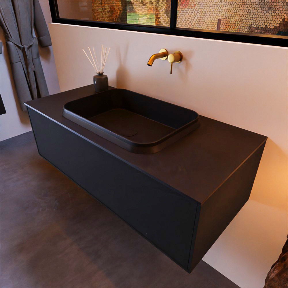 MONDIAZ ERIN 100cm mueble de baño color Urban 1 cajón. Lavabo RIDGE Centro sin orificio color Urban. 1 MONDIAZ ERIN 100cm mueble de baño color Urban 1 cajón. Lavabo RIDGE Centro sin orificio color Urban.