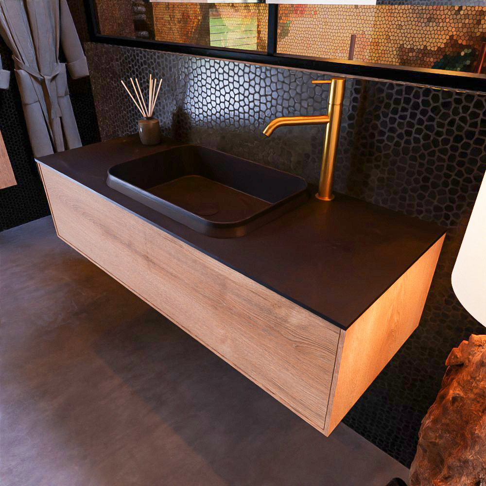 MONDIAZ ERIN 120cm mueble de baño color Washed Oak 1 cajón. Lavabo RIDGE Centro 1 orificio color Urban. 1 MONDIAZ ERIN 120cm mueble de baño color Washed Oak 1 cajón. Lavabo RIDGE Centro 1 orificio color Urban.