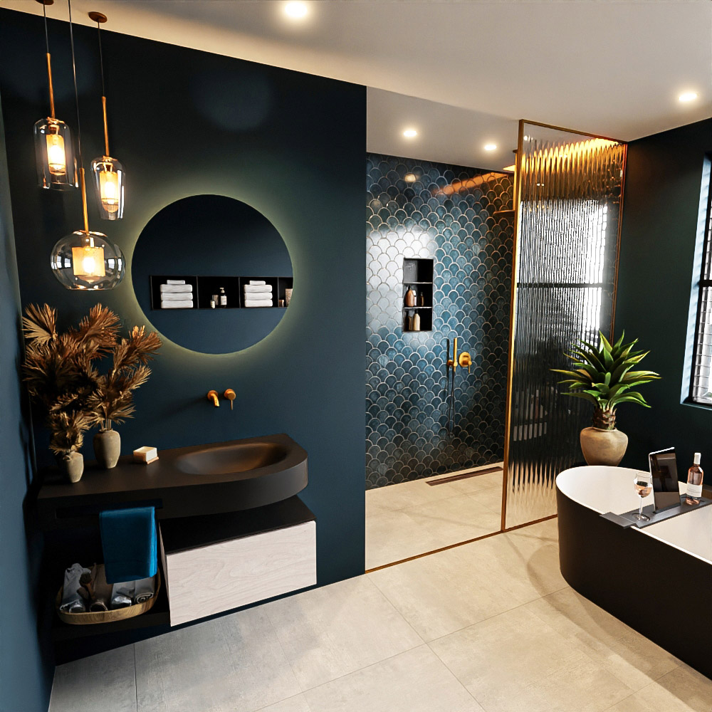 MONDIAZ RIVA 100cm mueble de baño / estante color Underlayment con 1 cajón. Lavabo DULCET Derecho sin orificio, color Urban. 1 MONDIAZ RIVA 100cm mueble de baño / estante color Underlayment con 1 cajón. Lavabo DULCET Derecho sin orificio