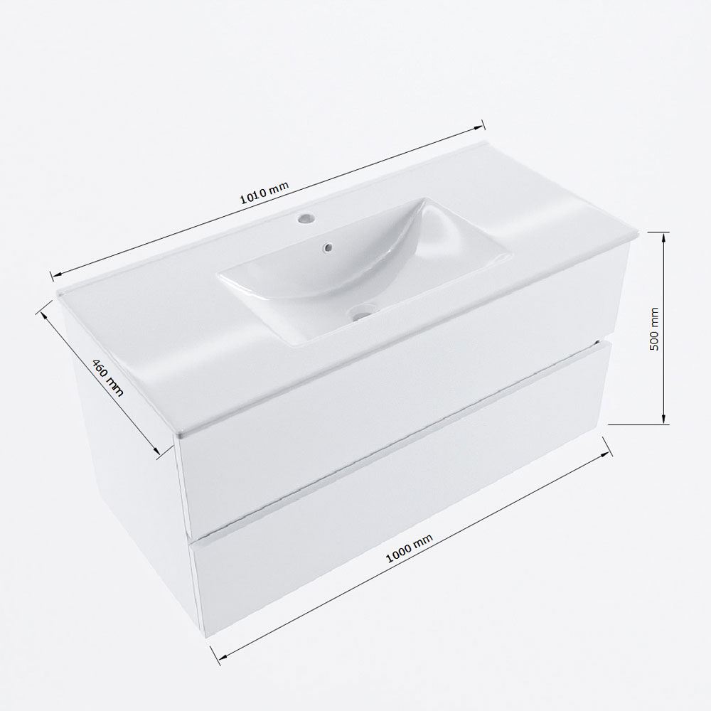 MONDIAZ VICA 100cm mueble de baño Clay 2 cajones. Lavabo DENIA Centro 1 orificio, color Blanco brillo. 8 MONDIAZ VICA 100cm mueble de baño Clay 2 cajones. Lavabo DENIA Centro 1 orificio, color Blanco brillo. - Imagen 8