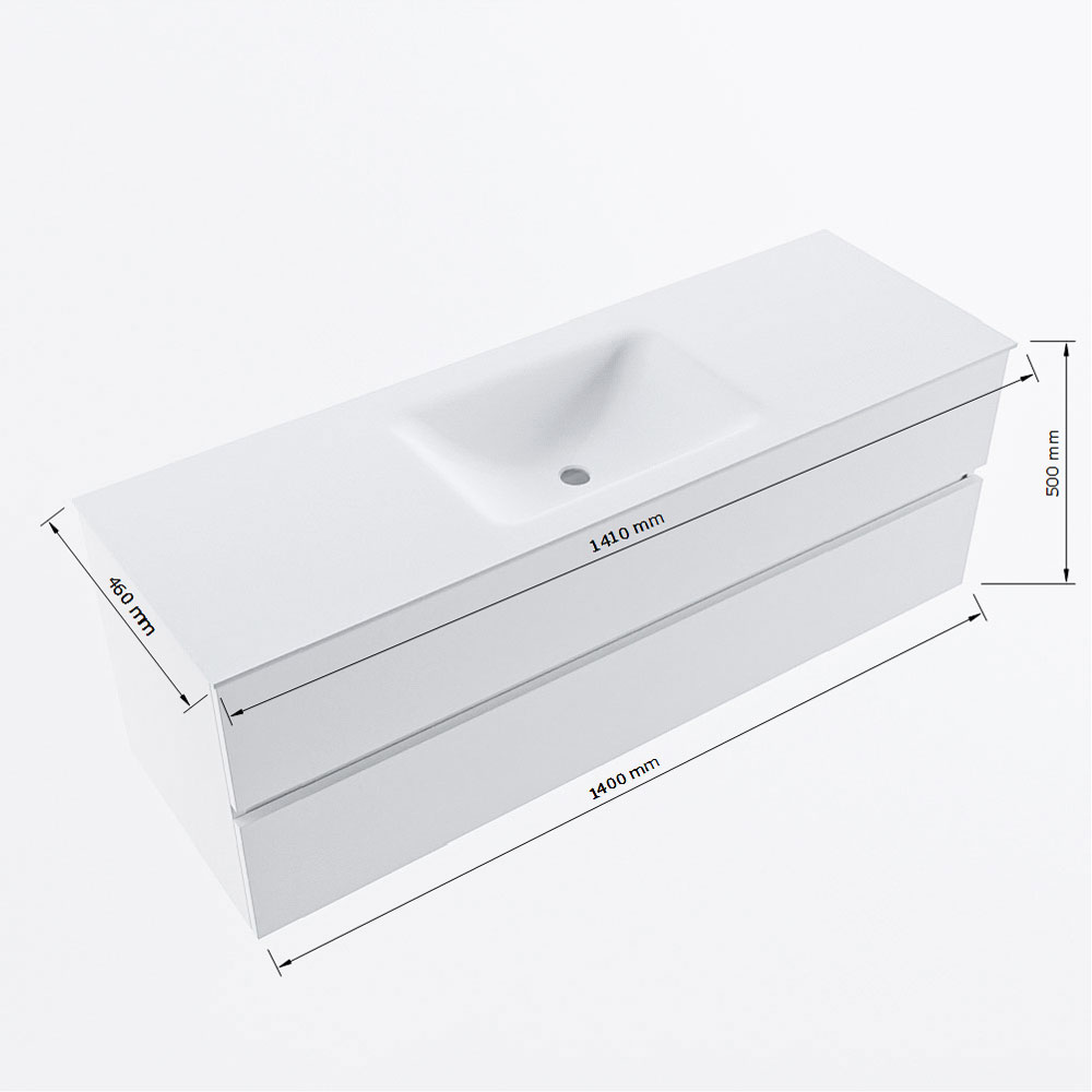 MONDIAZ VICA 140cm mueble de baño Rosee 2 cajones. Lavabo CLOUD Centro sin orificio, color Talc. 8 MONDIAZ VICA 140cm mueble de baño Rosee 2 cajones. Lavabo CLOUD Centro sin orificio, color Talc. - Imagen 8