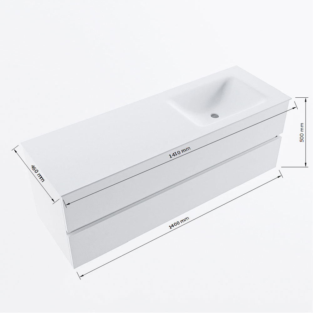 MONDIAZ VICA 140cm mueble de baño Antracite 2 cajones. Lavabo CLOUD Derecho sin orificio, color Talc. 8 MONDIAZ VICA 140cm mueble de baño Antracite 2 cajones. Lavabo CLOUD Derecho sin orificio, color Talc. - Imagen 8