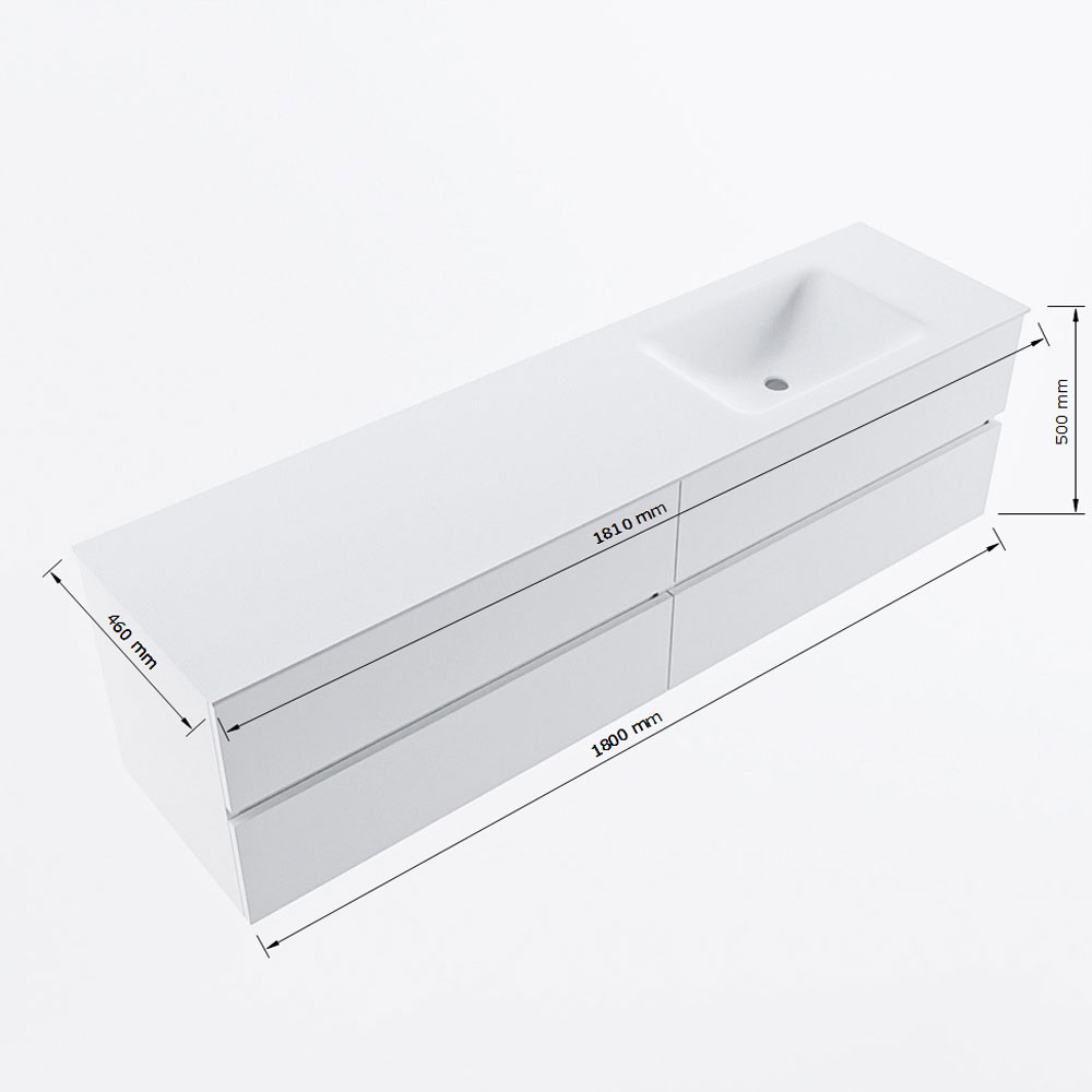 MONDIAZ VICA 180cm mueble de baño Dark Brown Grey 4 cajones. Lavabo CLOUD Derecho sin orificio, color Talc. 8 MONDIAZ VICA 180cm mueble de baño Dark Brown Grey 4 cajones. Lavabo CLOUD Derecho sin orificio, color Talc. - Imagen 8
