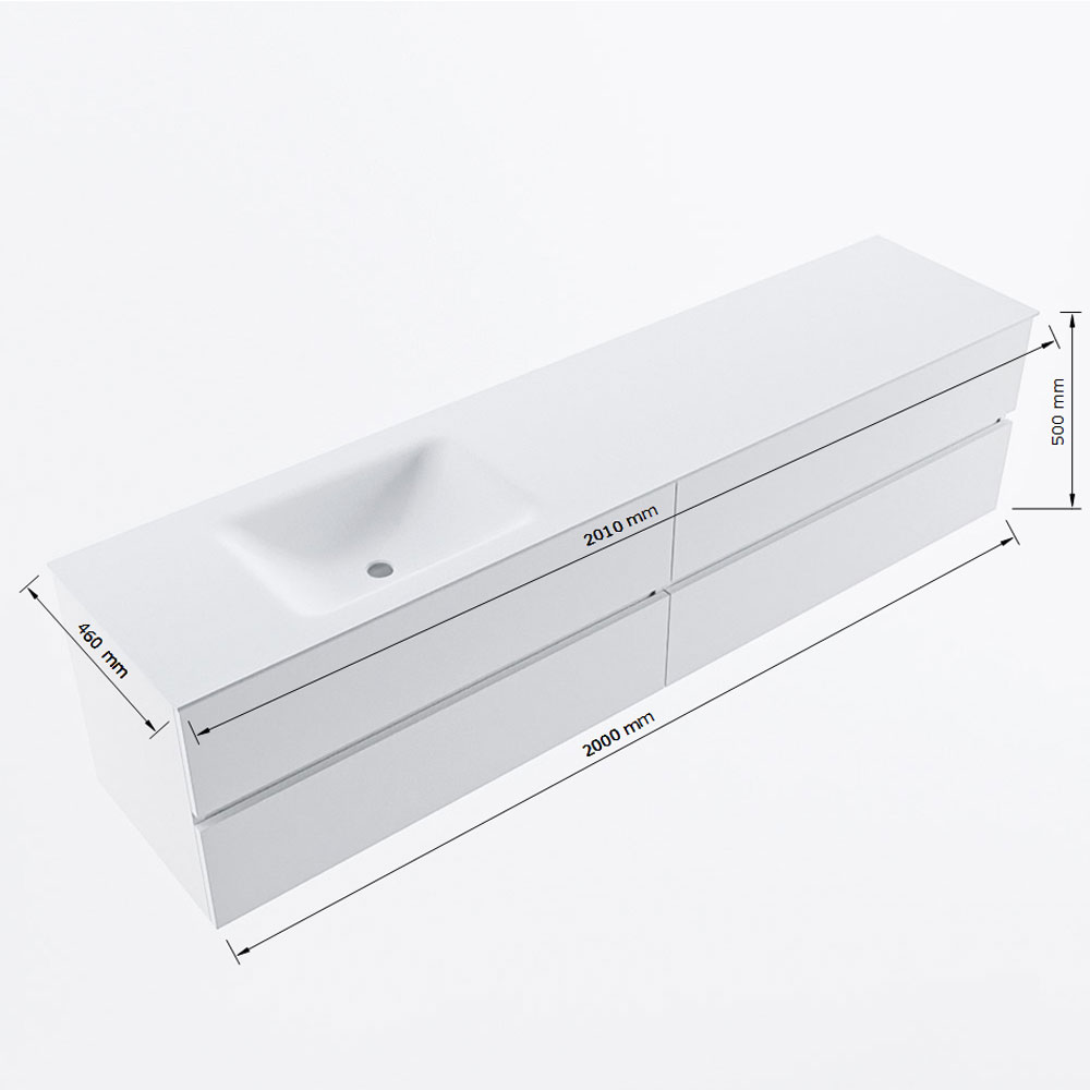 MONDIAZ VICA 200cm mueble de baño Urban 4 cajones. Lavabo CLOUD Izquierda sin orificio, color Talc. 8 MONDIAZ VICA 200cm mueble de baño Urban 4 cajones. Lavabo CLOUD Izquierda sin orificio, color Talc. - Imagen 8