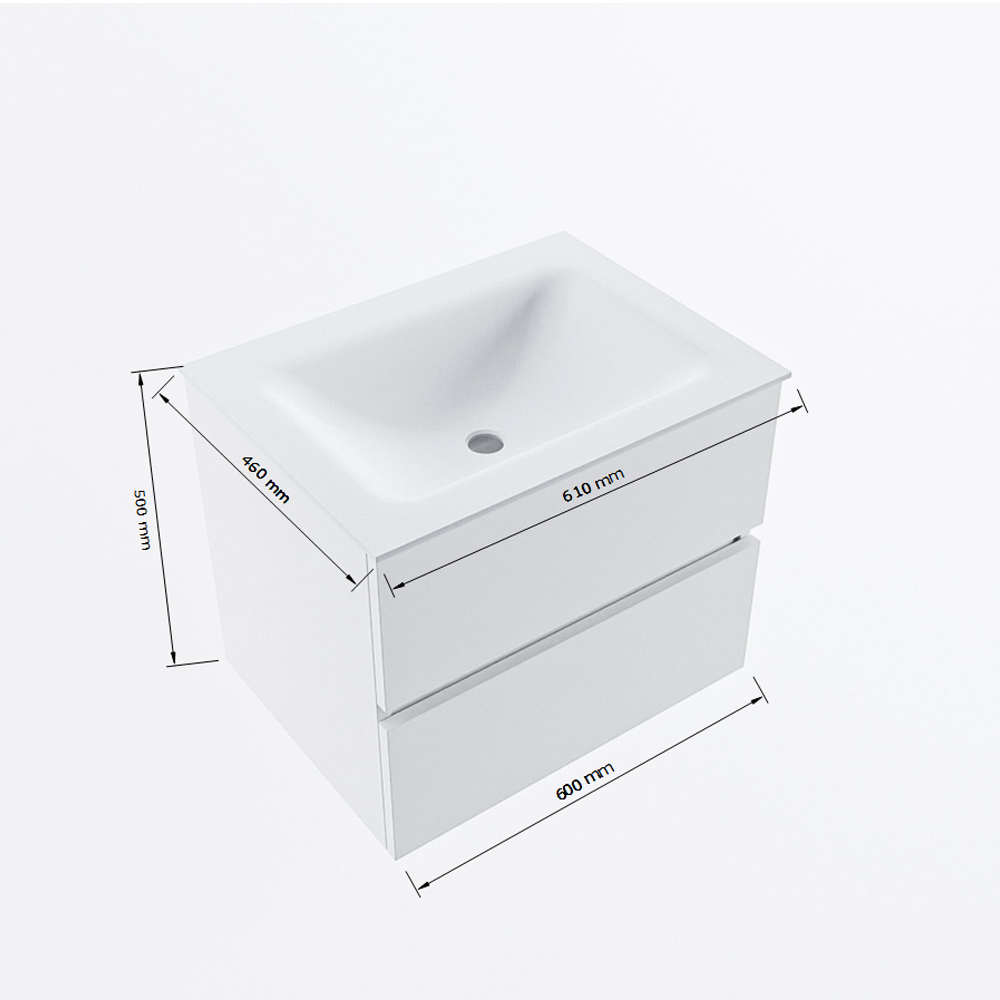 MONDIAZ VICA 60cm mueble de baño Dark Grey 2 cajones. Lavabo CLOUD Centro sin orificio, color Talc. 8 MONDIAZ VICA 60cm mueble de baño Dark Grey 2 cajones. Lavabo CLOUD Centro sin orificio, color Talc. - Imagen 8