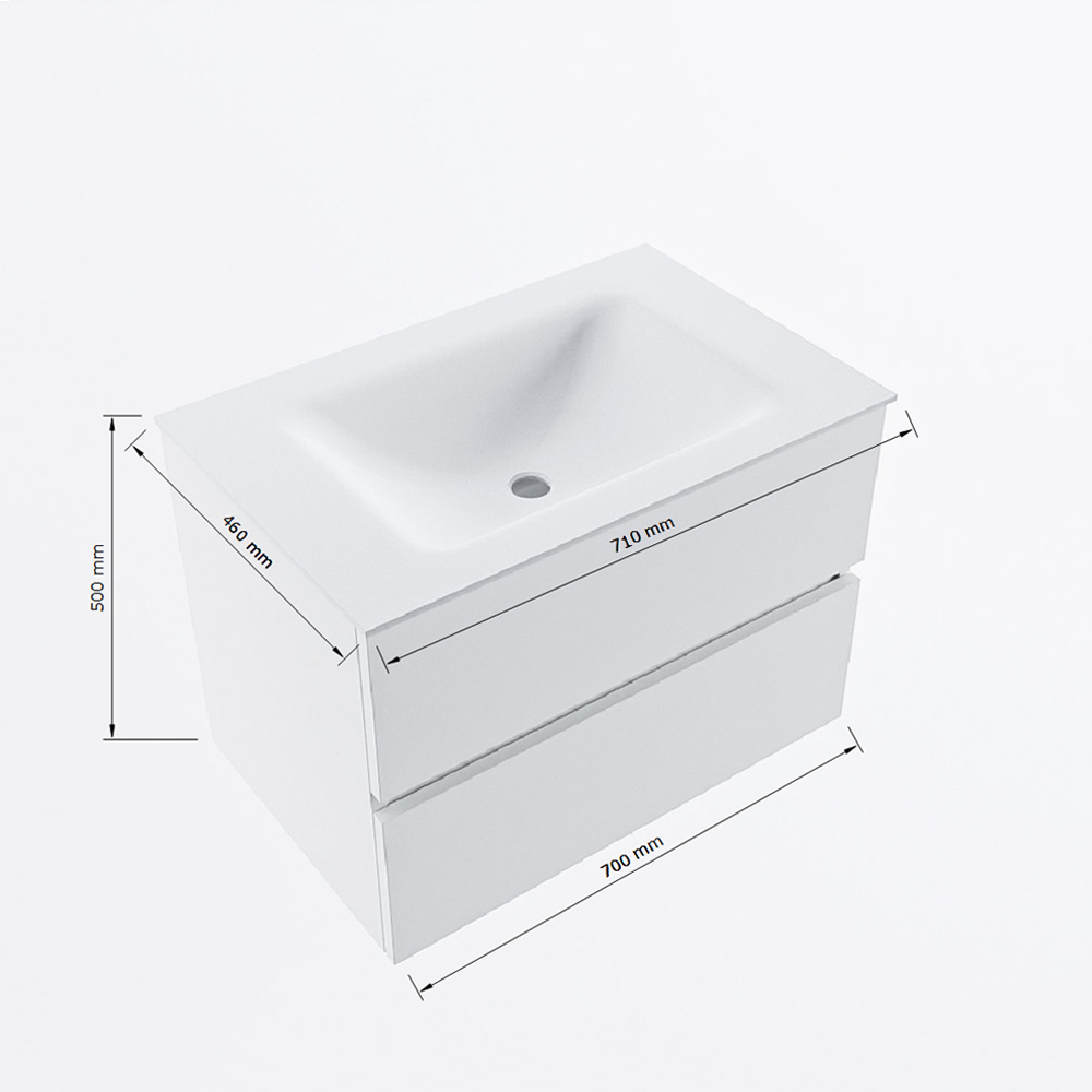 MONDIAZ VICA 70cm mueble de baño Jeans 2 cajones. Lavabo CLOUD Centro sin orificio, color Talc. 8 MONDIAZ VICA 70cm mueble de baño Jeans 2 cajones. Lavabo CLOUD Centro sin orificio, color Talc. - Imagen 8