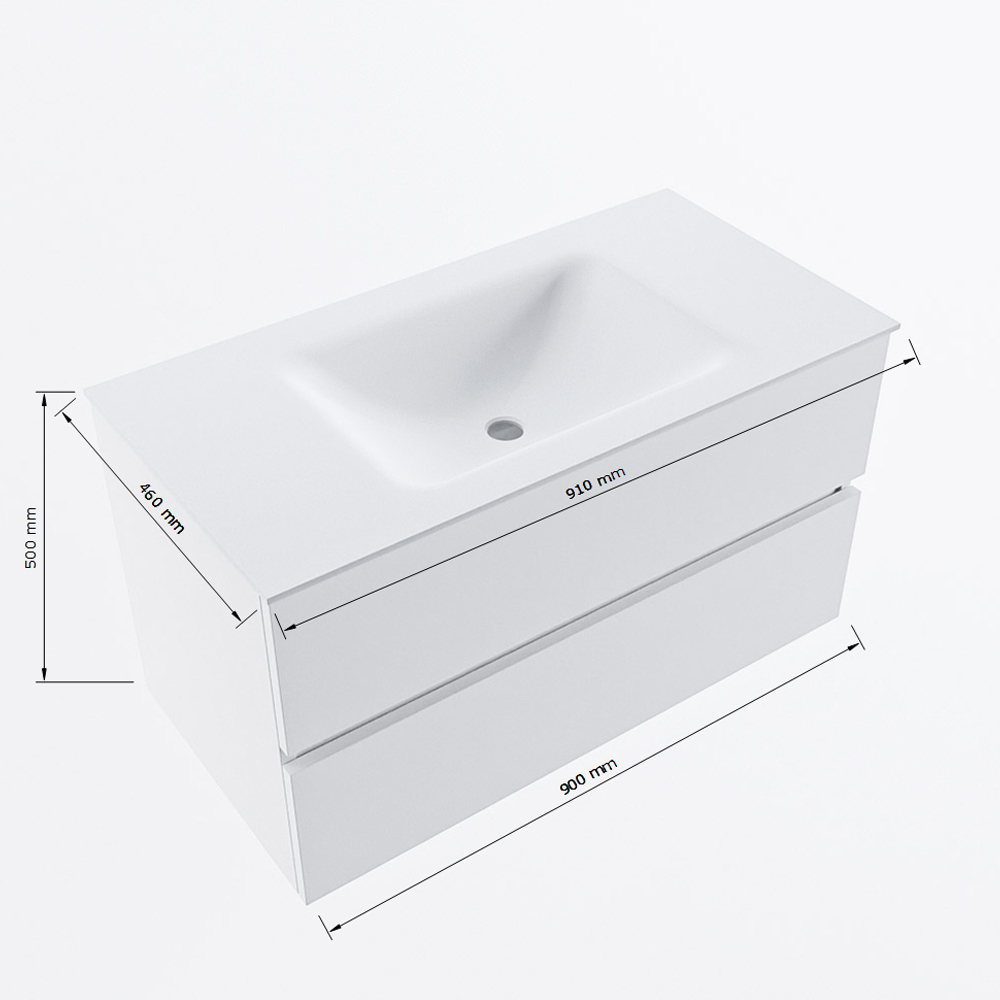 MONDIAZ VICA 90cm mueble de baño Rust 2 cajones. Lavabo CLOUD Centro 1 orificio, color Talc. 8 MONDIAZ VICA 90cm mueble de baño Rust 2 cajones. Lavabo CLOUD Centro 1 orificio, color Talc. - Imagen 8