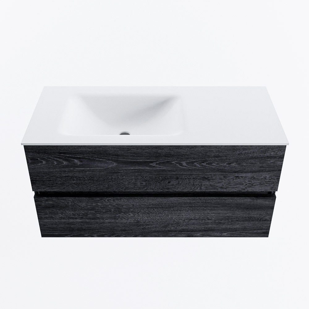 MONDIAZ VICA 100cm mueble de baño Antracite 2 cajones. Lavabo CLOUD Izquierda 1 orificio, color Talc. 5 MONDIAZ VICA 100cm mueble de baño Antracite 2 cajones. Lavabo CLOUD Izquierda 1 orificio, color Talc. - Imagen 5