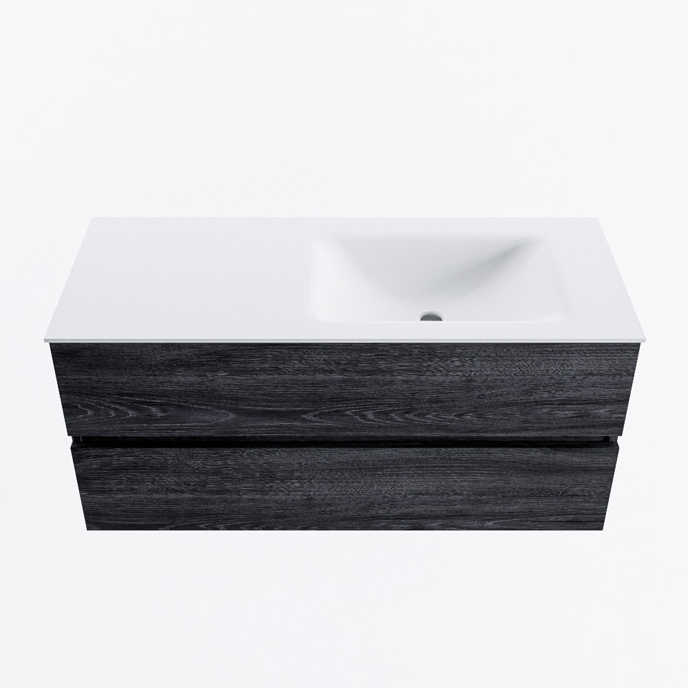 MONDIAZ VICA 110cm mueble de baño Antracite 2 cajones. Lavabo CLOUD Derecho sin orificio, color Talc. 5 MONDIAZ VICA 110cm mueble de baño Antracite 2 cajones. Lavabo CLOUD Derecho sin orificio, color Talc. - Imagen 5