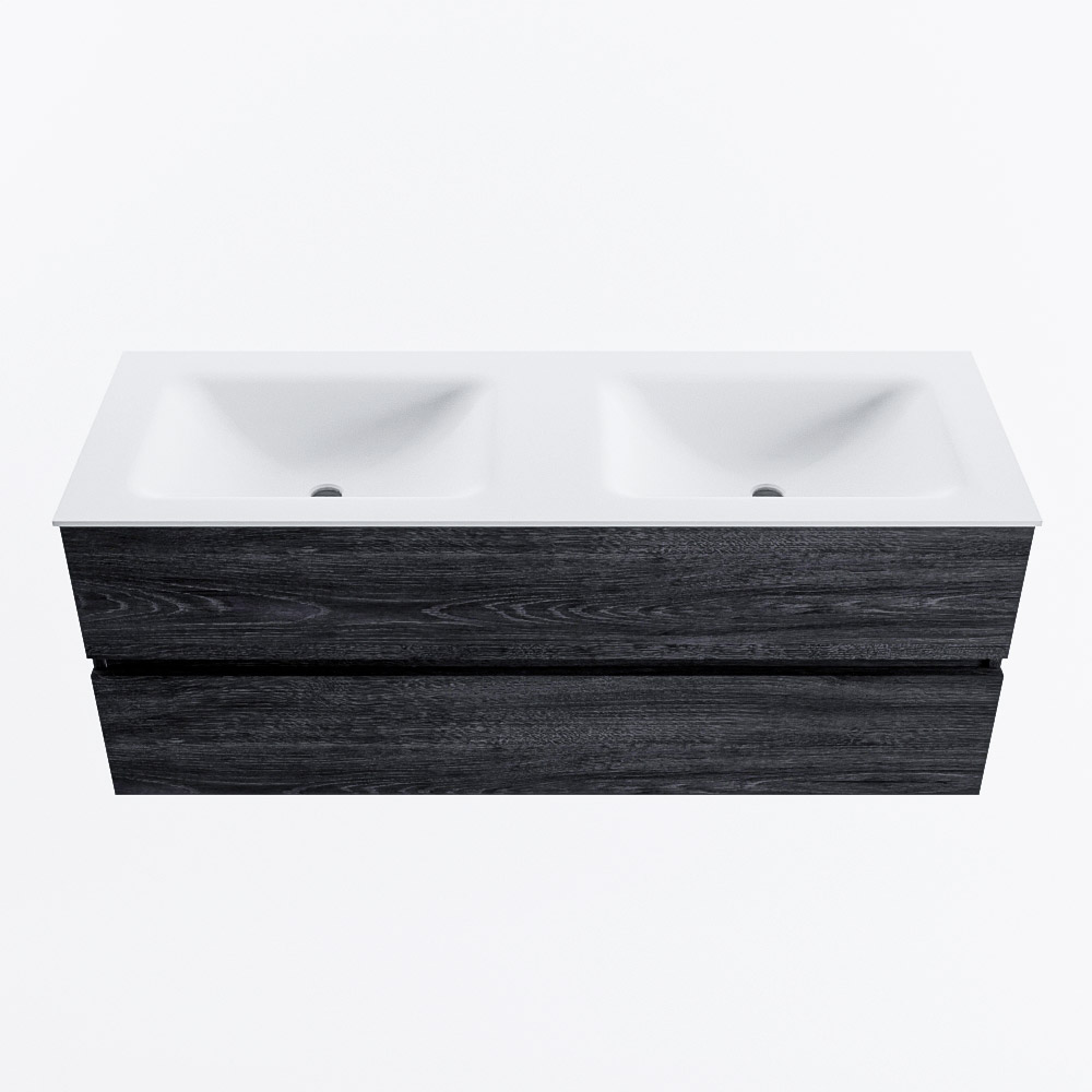 MONDIAZ VICA 130cm mueble de baño Antracite 2 cajones. Lavabo CLOUD Doble 2 orificios, color Talc. 5 MONDIAZ VICA 130cm mueble de baño Antracite 2 cajones. Lavabo CLOUD Doble 2 orificios, color Talc. - Imagen 5