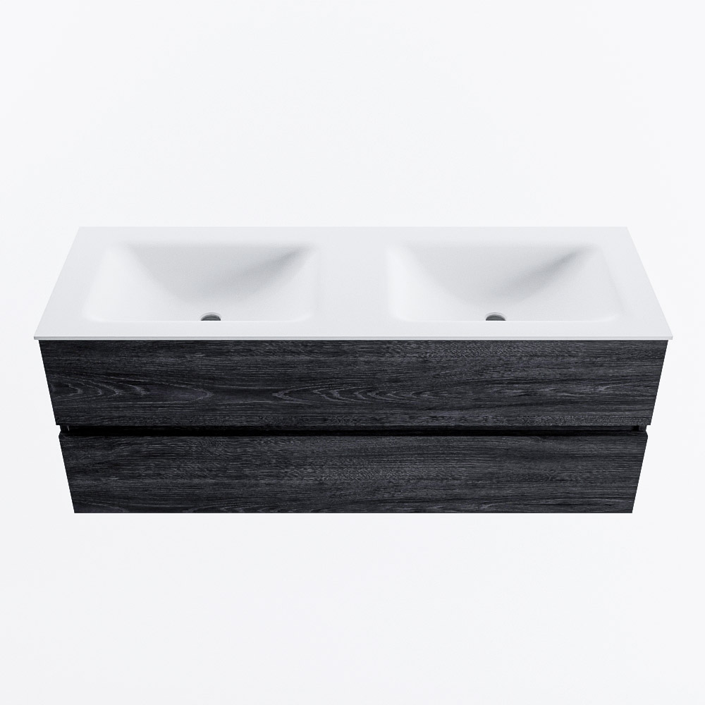 MONDIAZ VICA 130cm mueble de baño Antracite 2 cajones. Lavabo CLOUD Doble sin orificio, color Talc. 5 MONDIAZ VICA 130cm mueble de baño Antracite 2 cajones. Lavabo CLOUD Doble sin orificio, color Talc. - Imagen 5