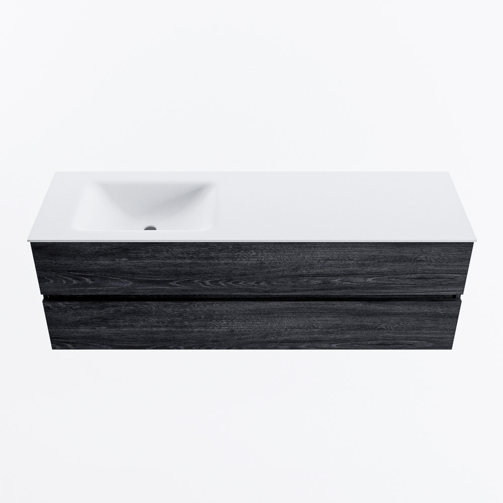 MONDIAZ VICA 150cm mueble de baño Antracite 2 cajones. Lavabo CLOUD Izquierda 1 orificio, color Talc. 5 MONDIAZ VICA 150cm mueble de baño Antracite 2 cajones. Lavabo CLOUD Izquierda 1 orificio, color Talc. - Imagen 5