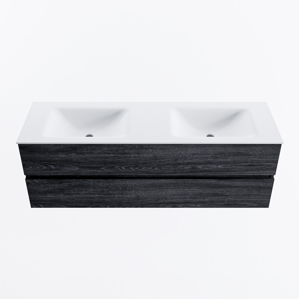 MONDIAZ VICA 150cm mueble de baño Antracite 2 cajones. Lavabo CLOUD Doble 2 orificios, color Talc. 5 MONDIAZ VICA 150cm mueble de baño Antracite 2 cajones. Lavabo CLOUD Doble 2 orificios, color Talc. - Imagen 5