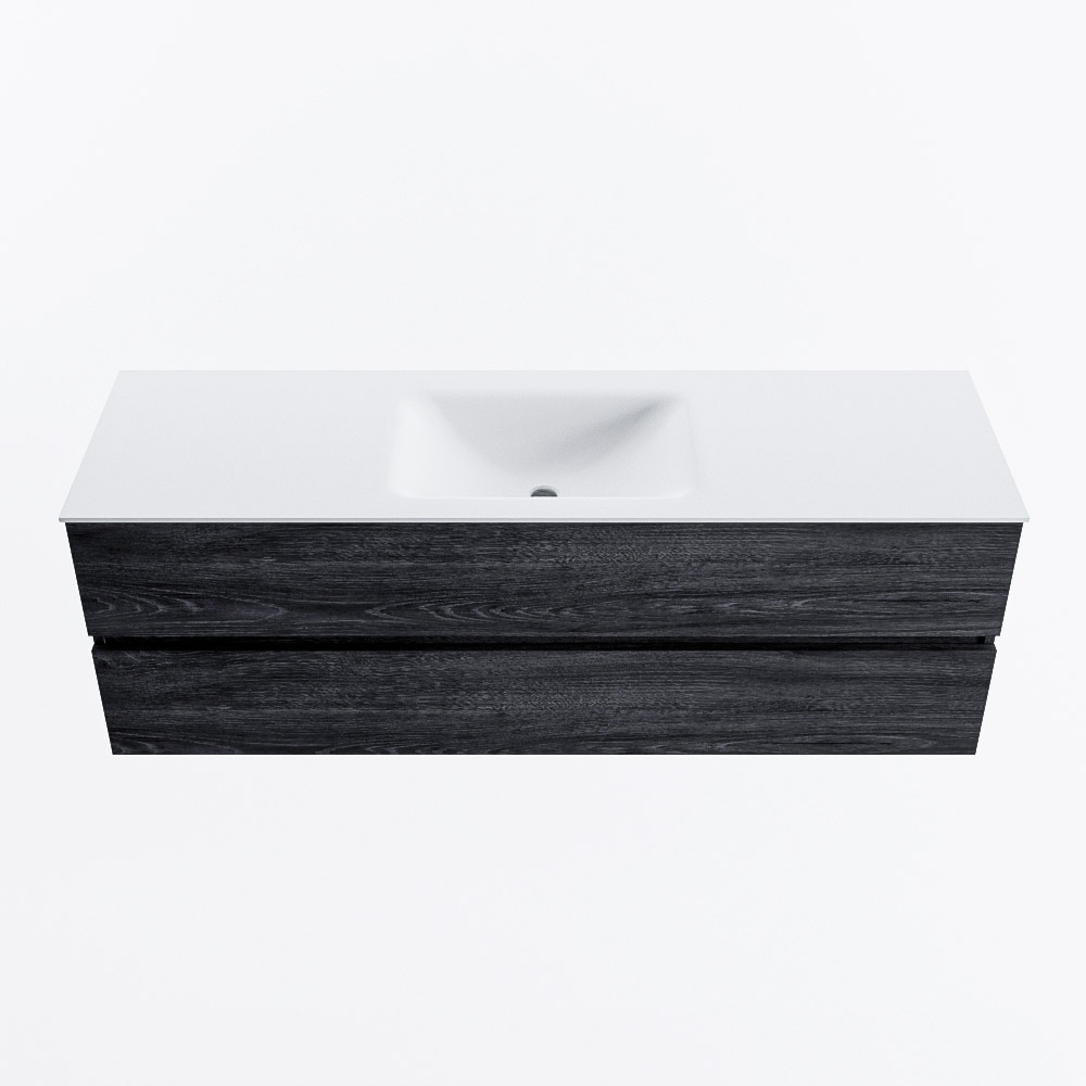 MONDIAZ VICA 150cm mueble de baño Antracite 2 cajones. Lavabo CLOUD Centro sin orificio, color Talc. 5 MONDIAZ VICA 150cm mueble de baño Antracite 2 cajones. Lavabo CLOUD Centro sin orificio, color Talc. - Imagen 5